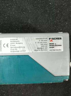 议价FJSCHER DE505801P10E 0-60mbar 260VAC MESS-U RELTECHKGMBH