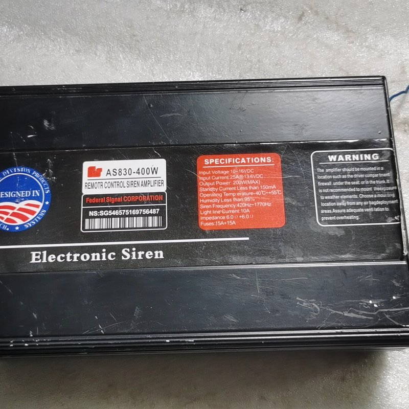 议价联邦电子警报器，型号AS830-400W，输入电压10-