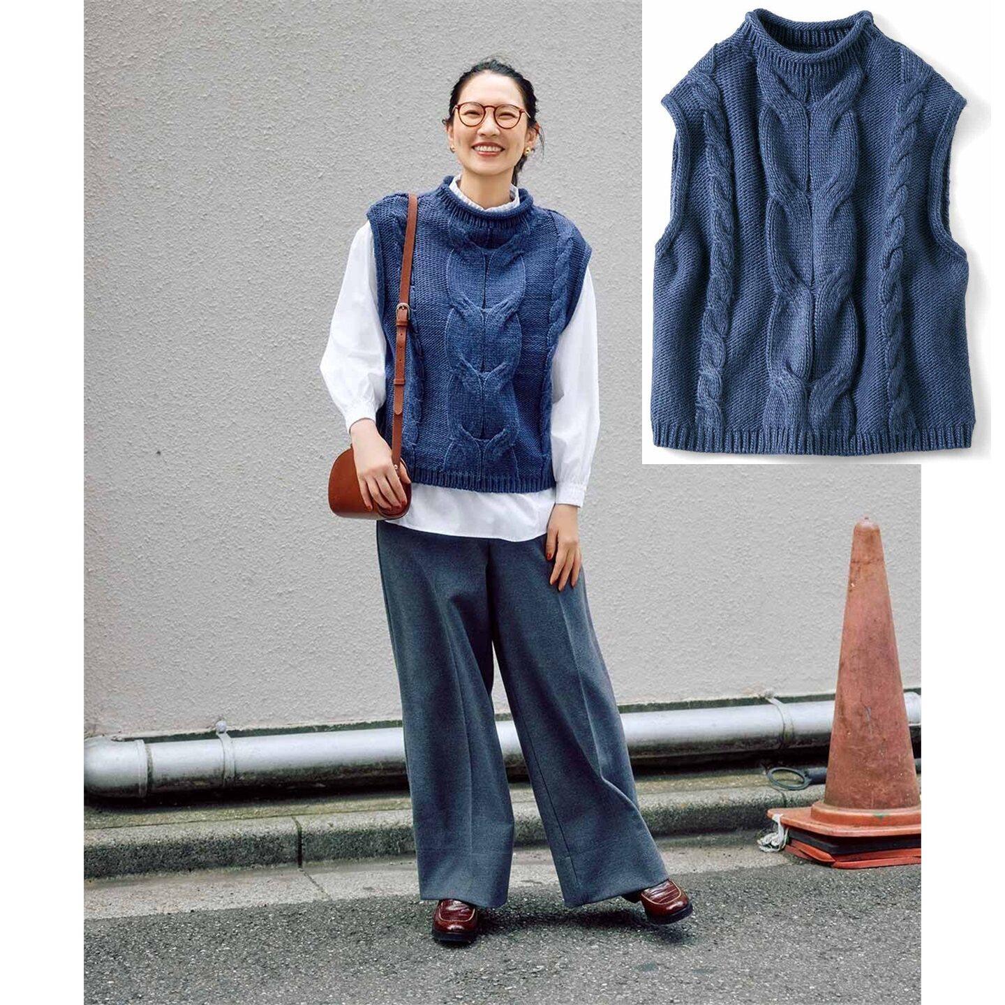 马甲女春秋新款舒适叠穿时髦洋气减龄麻花图案有大码外贸日单毛衣