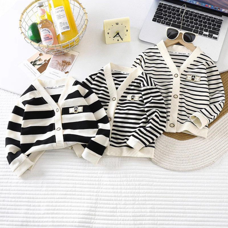 2025秋季新款儿童百搭针织开衫男女童条纹毛衣洋气日常外套,男装,针织衫/毛衣,淘宝优惠券,粉丝福利购,淘宝优惠卷