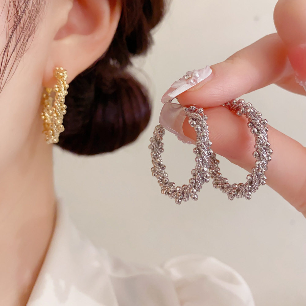 欧美个性夸张金属不规则耳圈气质简约冷淡风耳环女