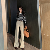 bigyu 女秋冬加薄绒卡其长裤 12.26上新限时95折 微喇叭牛仔裤