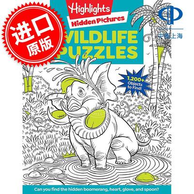 Highlights 野生生物谜题 儿童互动游戏书 英文原版 Wildlife Puzzles 5-10岁