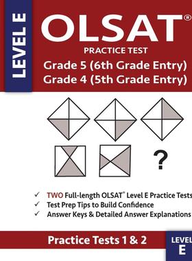 预售 按需印刷 OLSAT Practice Test Grade 5 (6th Grade Entry) & Grade 4 (5th Grade Entry) - 英文原版