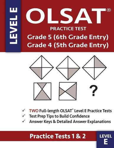 预售 按需印刷 OLSAT Practice Test Grade 5 (6th Grade Entry) & Grade 4 (5th Grade Entry) - 英文原版