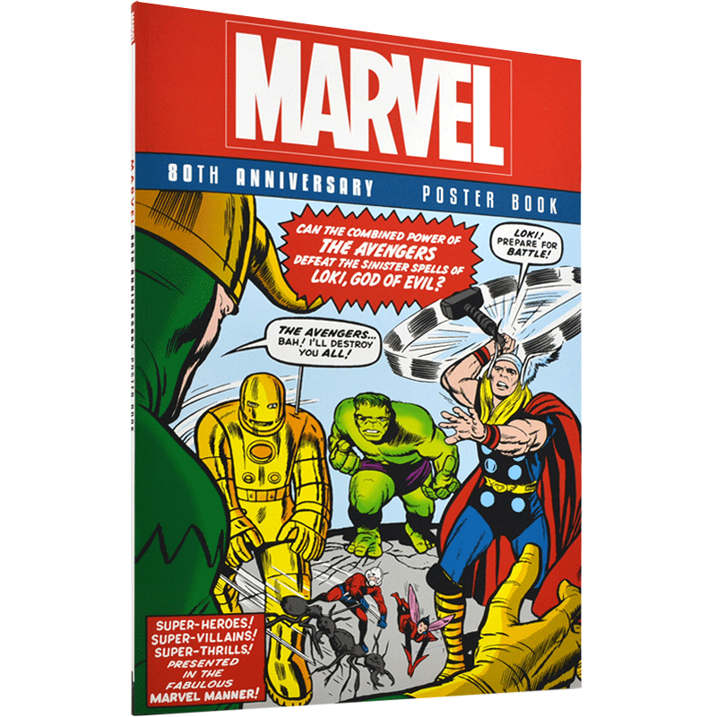 现货 漫威 80周年 海报集 英文原版 Marvel 80th Anniversary Poster Book 复仇者联盟 钢铁侠 美国队长 灭霸 秘密战争