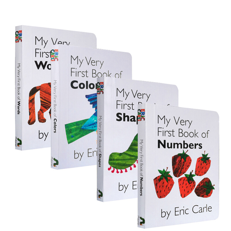 现货 英文原版 Eric Carle My Very First Library我的一个图书馆4册连连看纸板书艾瑞·卡尔爷爷英语认知启蒙书