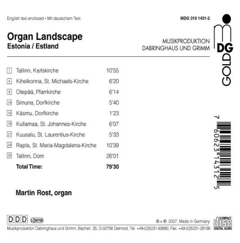 【中图音像】ORGAN LANSCAPE ESTONIA CD