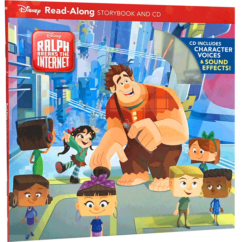 现货 无敌破坏王2:大闹互联网 亲子阅读全彩绘本带CD故事书 英文原版 Wreck-It Ralph 2 Read-Along Storybook and CD 迪士尼出品