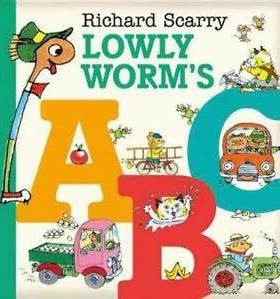 现货 英文原版 Richard Scarry Lowly Worm\'s Abc 纸板书 幼儿字