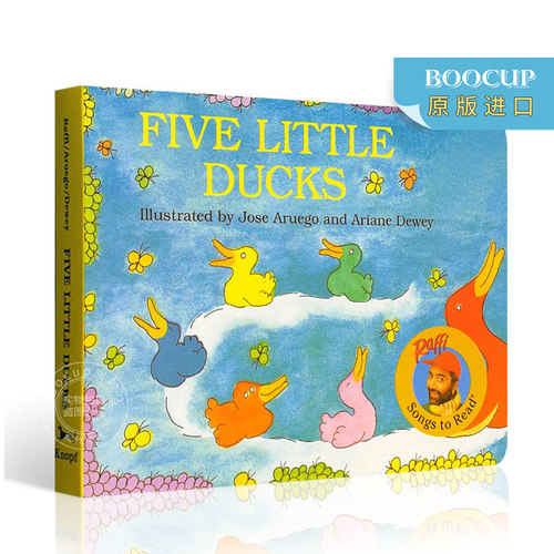 现货 Raffi 歌谣绘本五只小鸭子 英文原版 Five Little Ducks  数字 唱读童谣绘本 廖彩杏推荐 儿童数学入门启蒙 儿歌纸板书