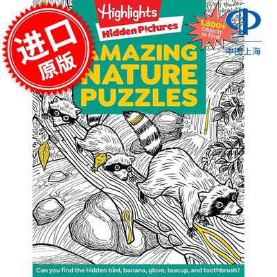 Highlights 神奇的自然谜题 儿童互动游戏书 英文原版 Amazing Nature Puzzles: Explore & Discover with Over 100 Fun Hidden Pi