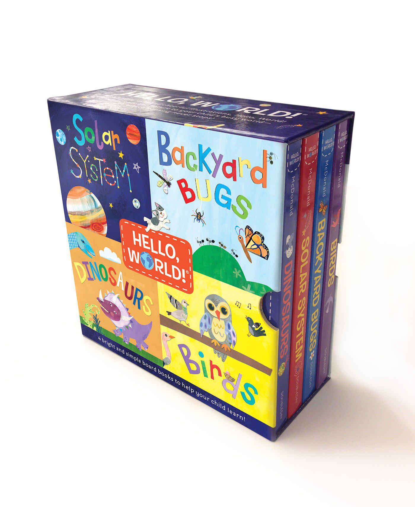 现货 Hello, World! Boxed Set: Solar System; Dinosaurs; Backyard Birds; Bugs Board book 英文原版 你好世界纸板书套装
