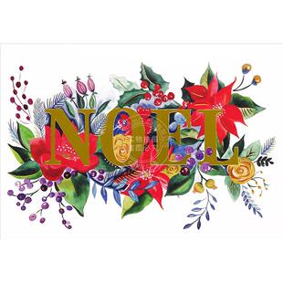 节日明信片贺卡 文创周边 Peter Pauper Press 英文原版  A Bright Noel Small Boxed Holiday Cards