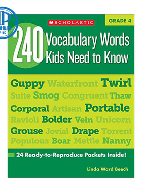 现货 240 Vocabulary Words 4 Grade 四年级学生应掌握的240个词汇