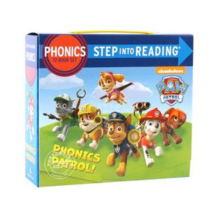 英文原版 Phonics 汪汪队立大功 莱德阿奇小丽灰灰路马 Box 全彩页 儿童英语学习阶梯读物 自然拼读12册套装 Set Patrol 现货 Paw