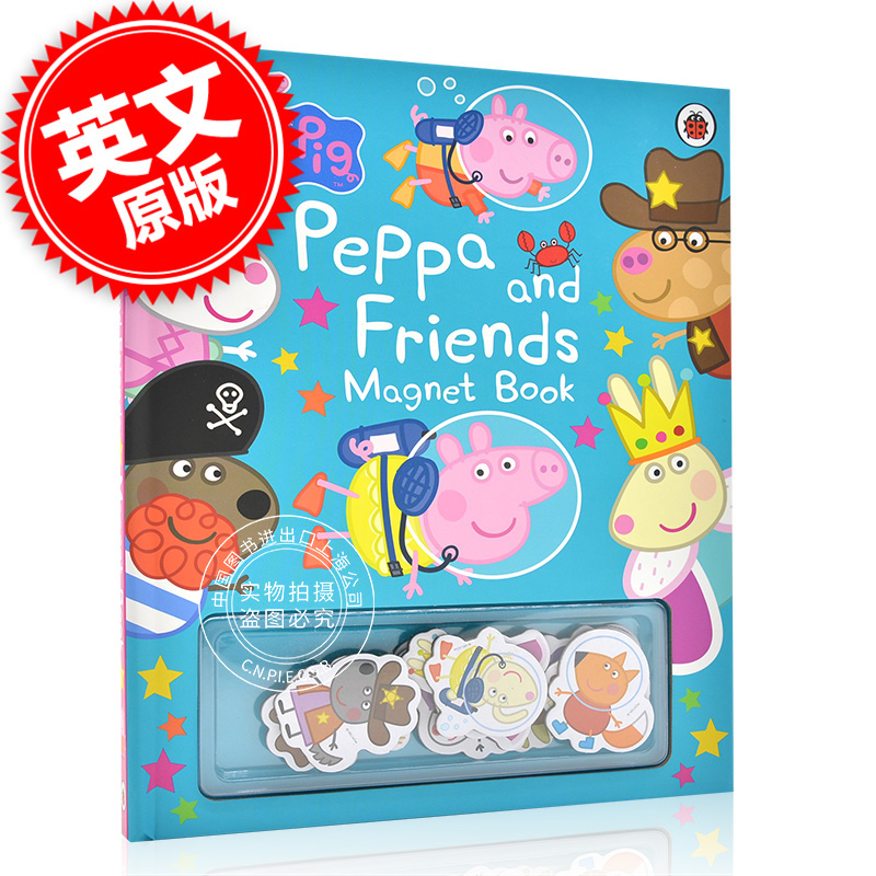 小猪佩奇和她的朋友 磁铁互动游戏书 英文原版 Peppa Pig Peppa and Friends  粉红猪小妹故事绘本书 3-6岁 Ladybird亲 中图