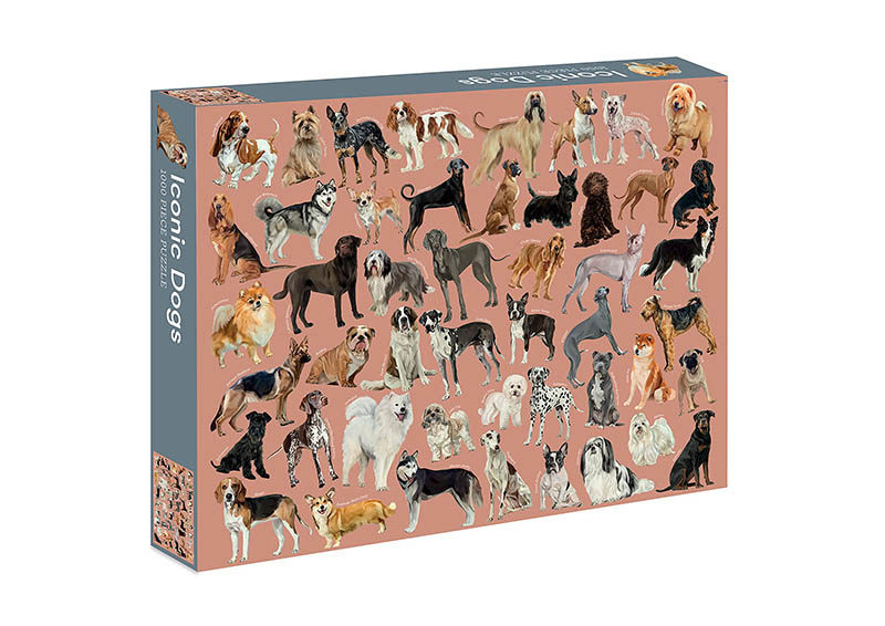 现货 狗狗拼图 1000片艺术拼图生日礼物 英文原版 Iconic Dogs