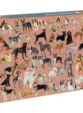 现货 狗狗拼图 1000片艺术拼图生日礼物 英文原版 Iconic Dogs