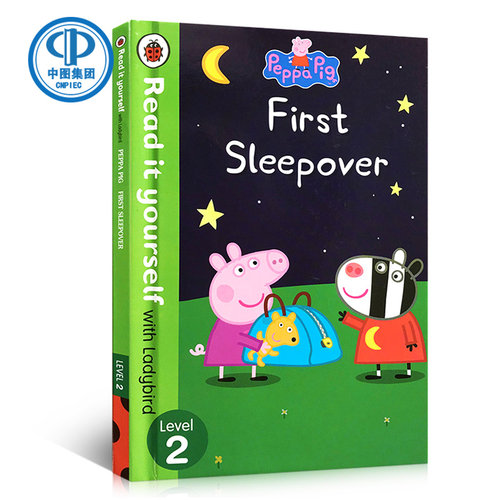 现货 英文原版Peppa Pig: First Sleepover Read It Yourself  Ladybird 粉红猪小妹佩奇 分级阅读故事书 精装绘本