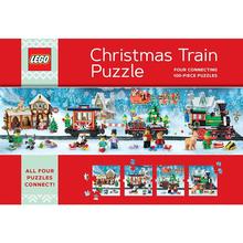 预售 乐高圣诞火车拼图 四个 100 片拼图 儿童拼图拼搭  英文原版 LEGO Christmas Train Puzzle 7岁以上