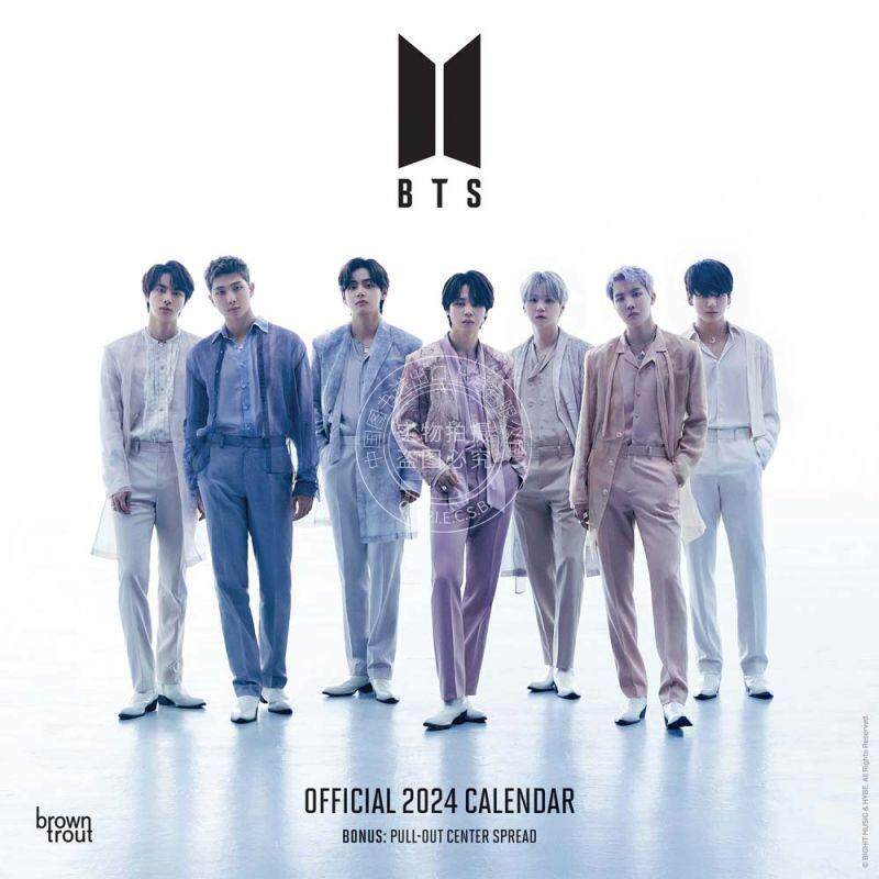 现货 BTS 防弹少年团 2024年挂历 英文原版 Bts 2024 12 X 24 Inch Monthly Square Wall Calendar