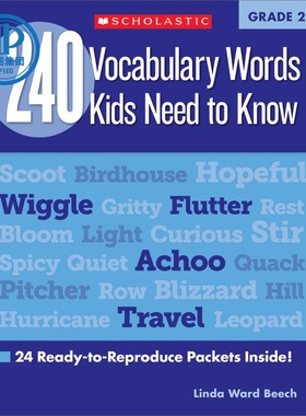 现货 240 Vocabulary Words Kids Need to Know: Grade 2: 24 Ready-To-Reproduce Packets Inside!