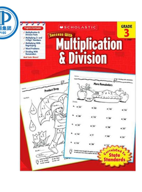现货 Scholastic Success with Multiplication & Division, Grade 3 第三级 乘法和除法