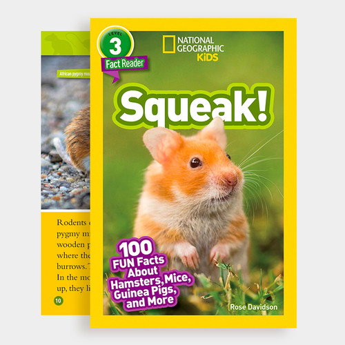 现货 National Geographic Readers: Squeak!: 100 Fun Facts About Hamsters, Mice, Guinea Pigs, and More(L