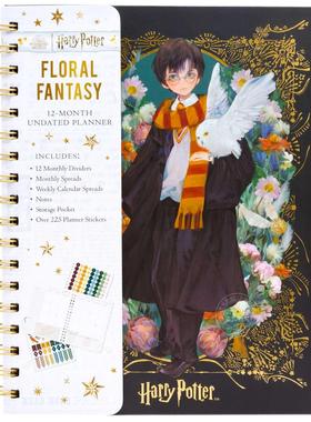哈利波特花卉幻想周历 电影周边 英文原版 Harry Potter: Floral Fantasy 12-Month Undated Planner