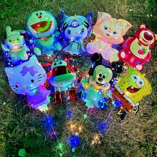 新款夹片铝膜气球卡通夜充气生日装饰儿童手持幼儿园夜市摆摊礼品