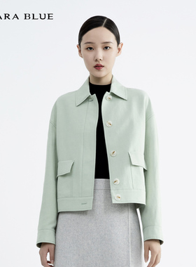 喀啦CARABLUE 气质百搭简约休闲翻领女上衣KB233MWJ0030