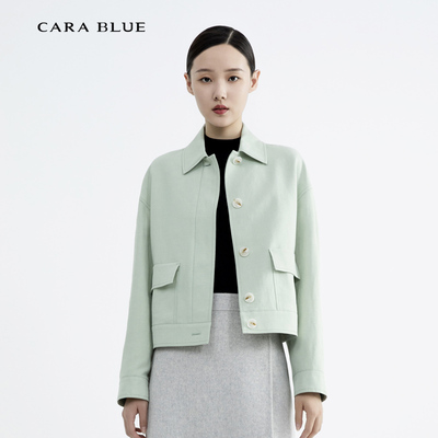 喀啦CARABLUE 气质百搭简约休闲翻领女上衣KB233MWJ0030