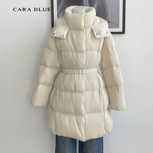 喀啦CARABLUE 气质收腰 修身百搭 立领连帽羽绒服 KB243PDL0007