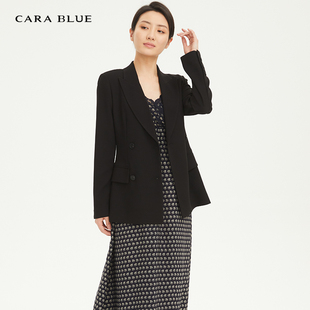 外套 cara 女西装 喀啦 气质通勤双排扣KB201MWJ0102 blue