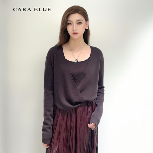 喀啦CARABLUE 气质百搭 （含里面内搭）长袖针织衫 KC243PKC0025