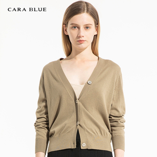 blue v领长袖 喀啦 气质修身 KB211MKC0001 开衫 cara