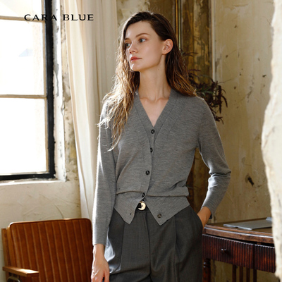 喀啦CARABLUE 简约休闲 舒适百搭 针织开衫 KB233MKC0014