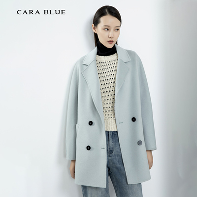 喀啦CARABLUE 气质休闲 简约宽松 百搭通勤女大衣KB233PWH0011