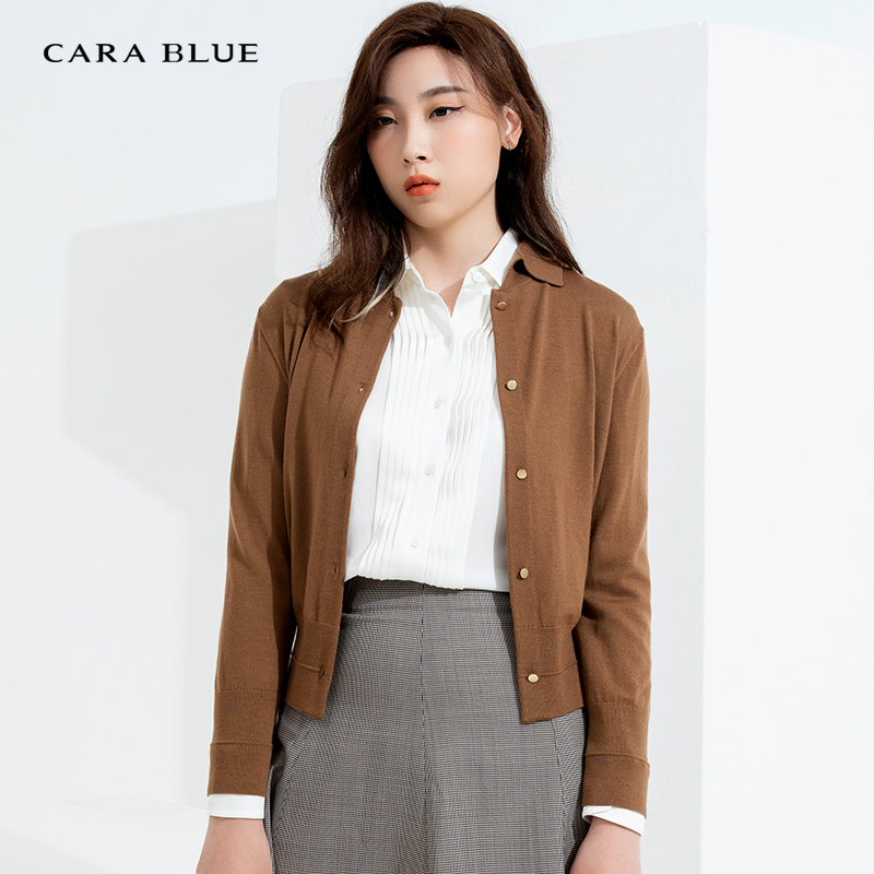 carablue针织衫喀啦翻领