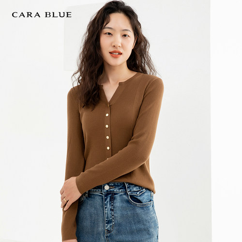 喀啦CARABLUE时尚绵羊毛针织衫