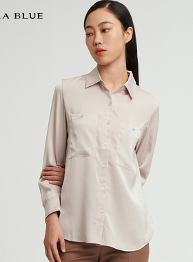 cara blue 喀啦 衬衫女上衣 时尚通勤简约气质修身KC223MWB0015