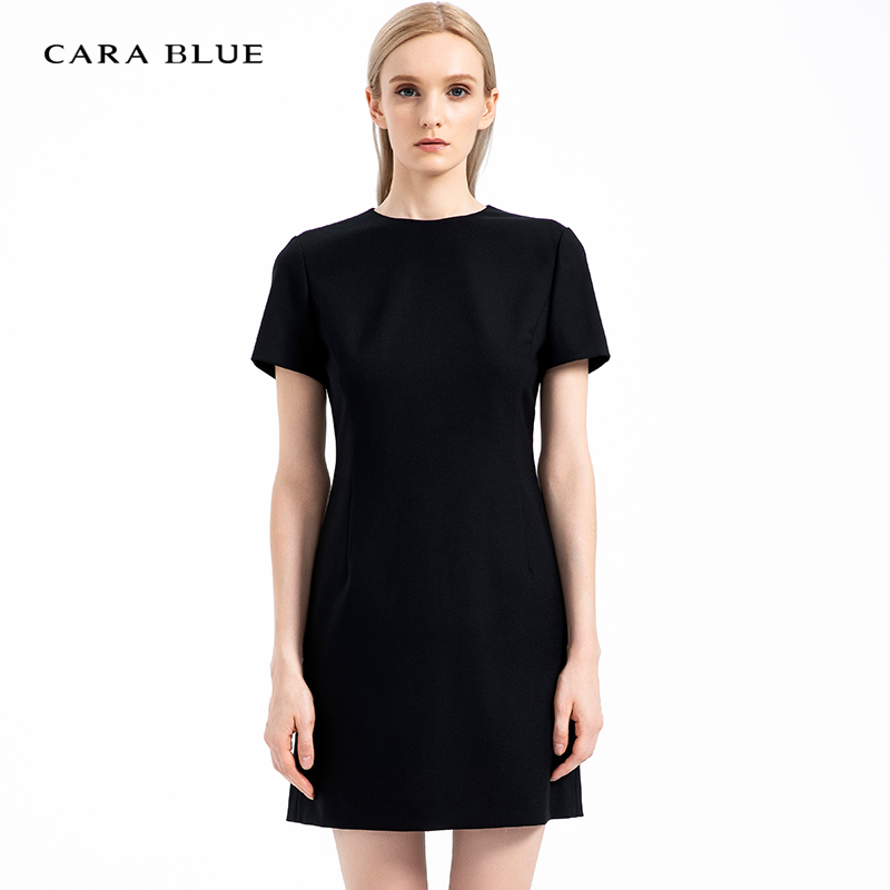 cara blue喀啦连衣裙女装时尚简约纯色百搭KB203MWO0014