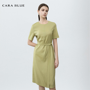 喀啦CARABLUE 气质百搭圆领简约修身连衣裙KB241MWO0015