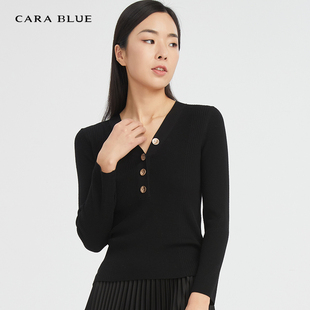 女针织衫 简约优雅修身 KB203MKR0025 时尚 喀啦CARABLUE女装