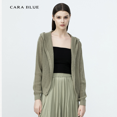 喀啦CARABLUE 休闲百搭镂空设计针织开衫外套 K8243PKC0021