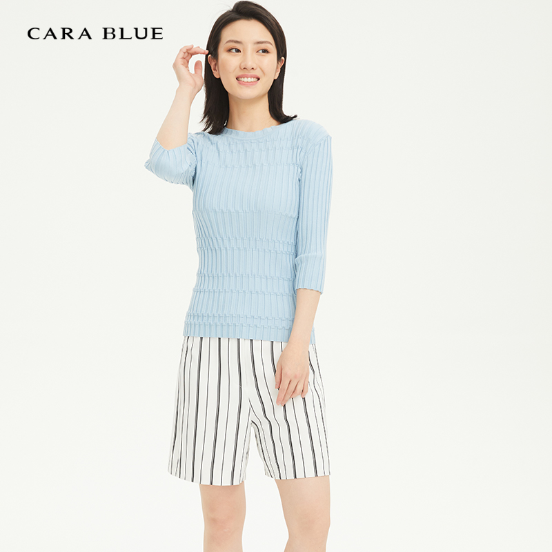 carablue时尚修身针织衫