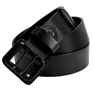 Elanmeet男士牛皮包裹防扣头金属接触光身双针单针腰带成套