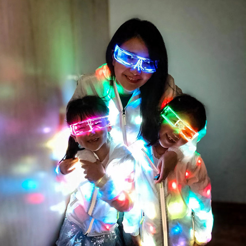 led发光外套发光衣服亲子装男女