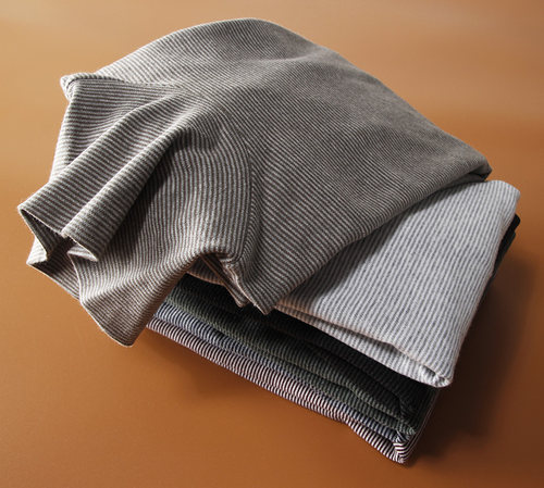 常规柔软纯棉女百搭长袖细条纹